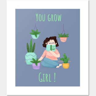 You grow, girl! v2 - Plant lady Posters and Art